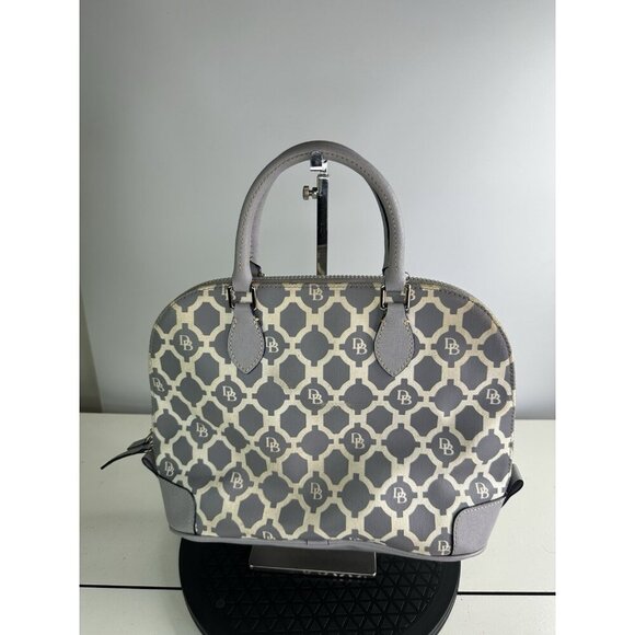 Dooney & Bourke Sanibel Gray Lattice Design Satchel Bag - Picture 5 of 12